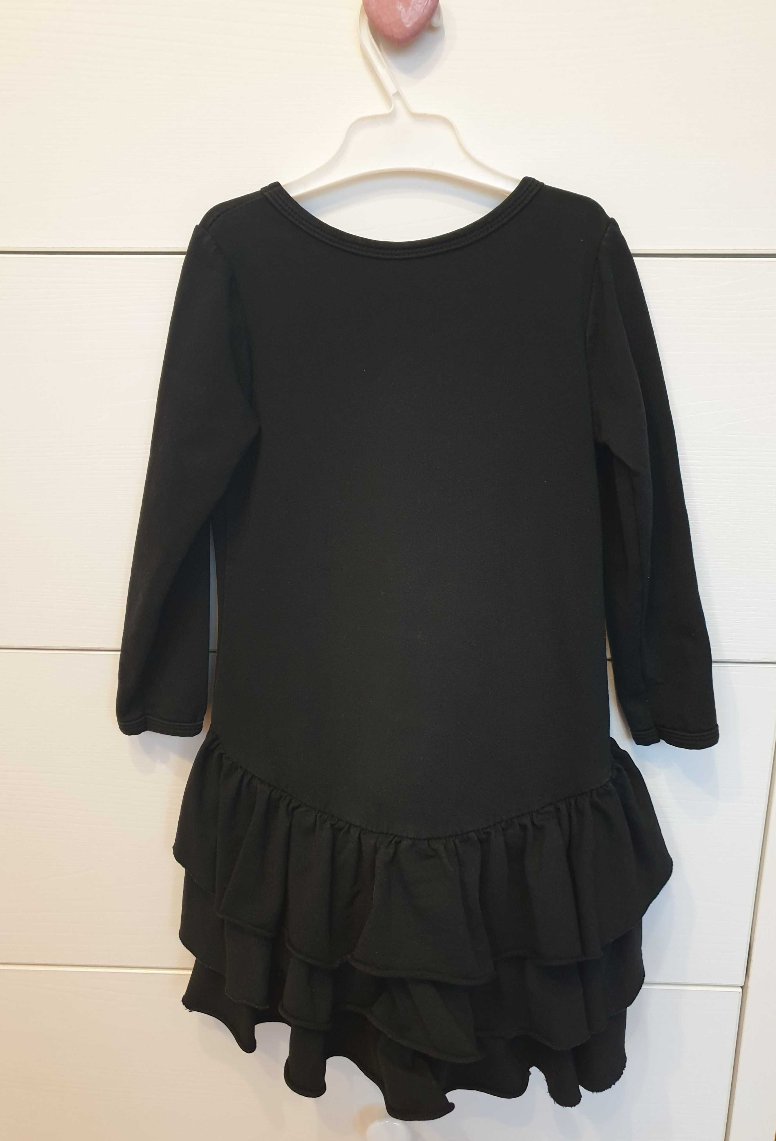 Sukienka dziewczęca bawełniana czarna Mała Mi rozmiar 110-116
