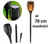 DUŻA Lampa Solarna ogrodowa 'POCHODNIA' 78cm, 96 LED, XXL, Pojemny aku