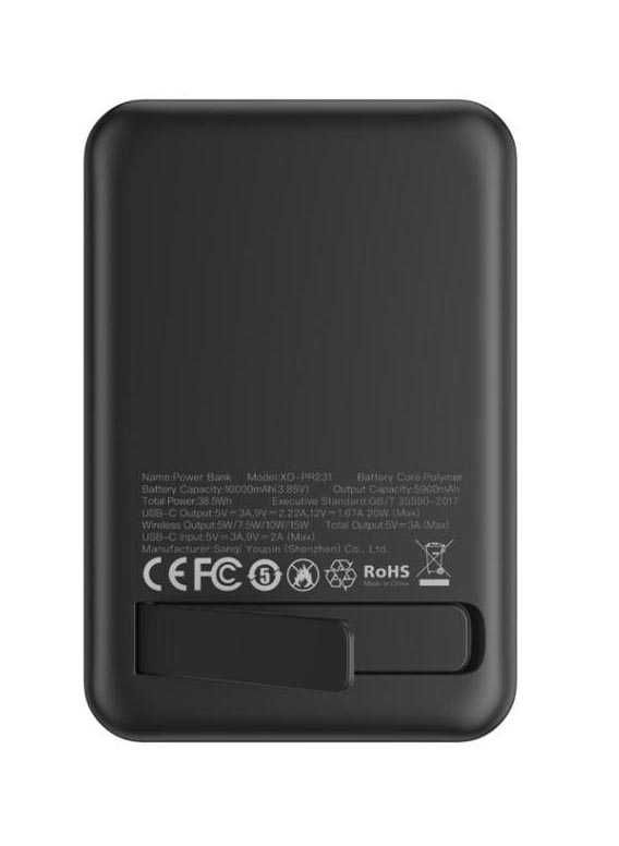 Power Bank magnetyczny XO PR231 20W 10000mAh kolor: czarny