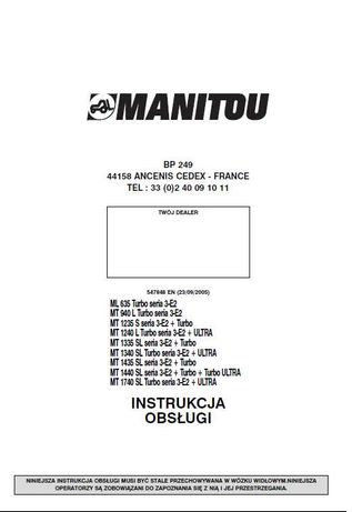 Manitou 1240, 1340, 1435, 1440, 1740 SL instrukcja obsługi PL