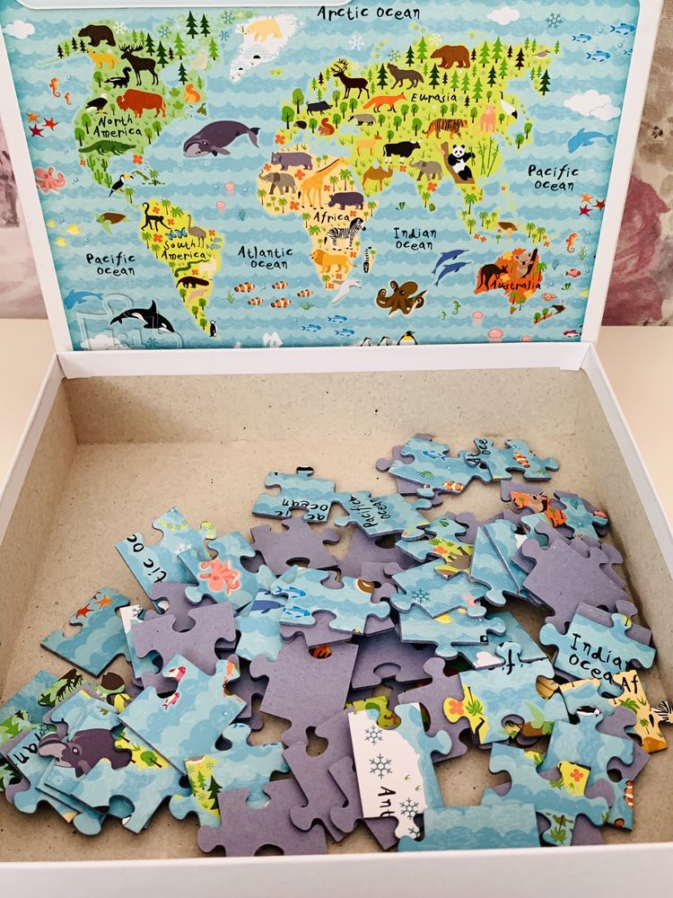 World Map Trefl 80 elementów Mapa Świata puzzle