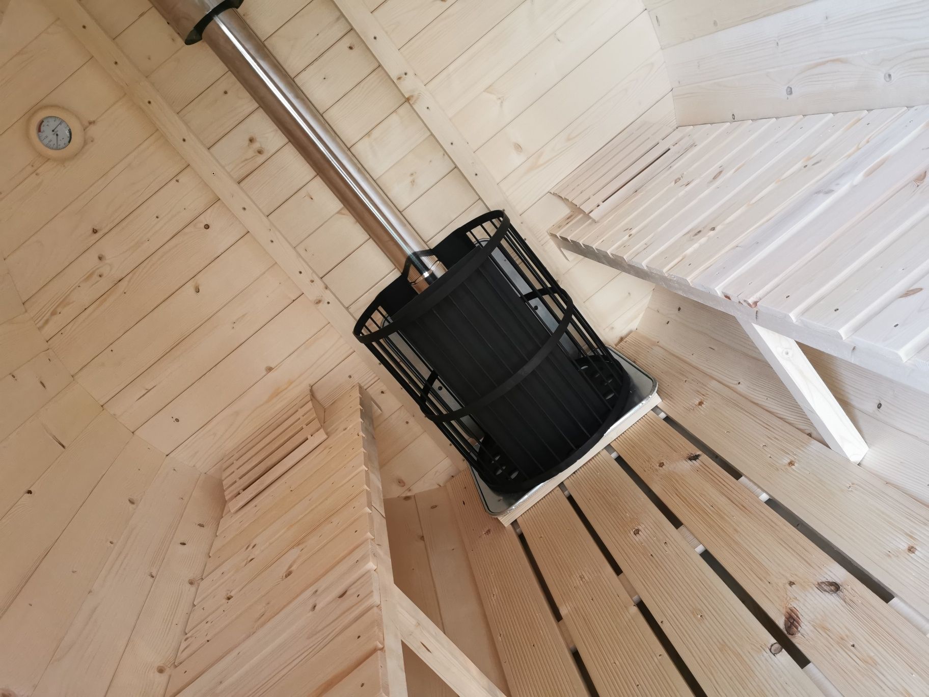 Sauna Ogrodowa 2,5 m x 2,2 m Cały komplet Piec  Zewnętrzny