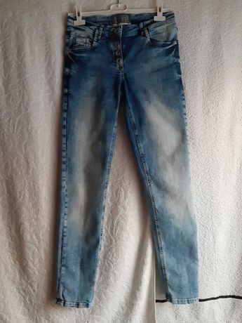 Spodnie/jeansy niebieskie, na guziki, Cecil, rozmiar S/M