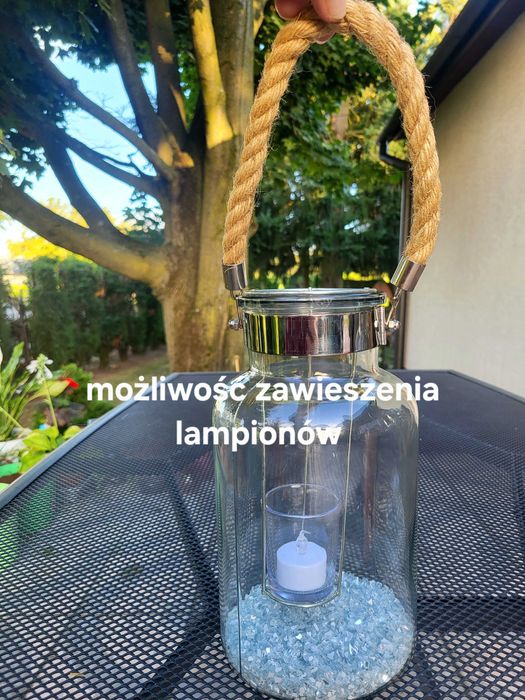 2 szt Lampionów ogrodowych + 12 świec + 2 migające tealighty Led