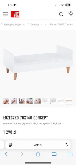 Łóżeczko dziecięce VOX + materac