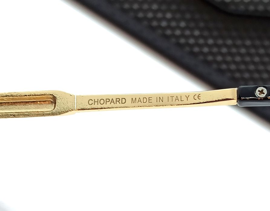 Chopard очки капли унисекс серо фиолетовый градиент в золотом металле