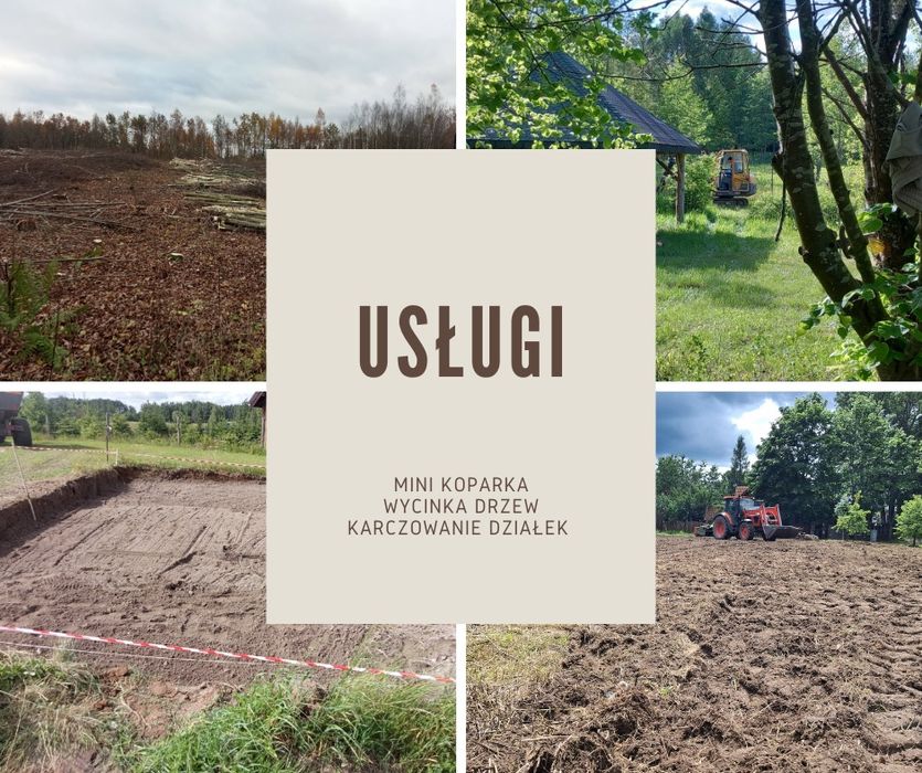Usługi mni koparką, wycinka drzew, karczowanie działek