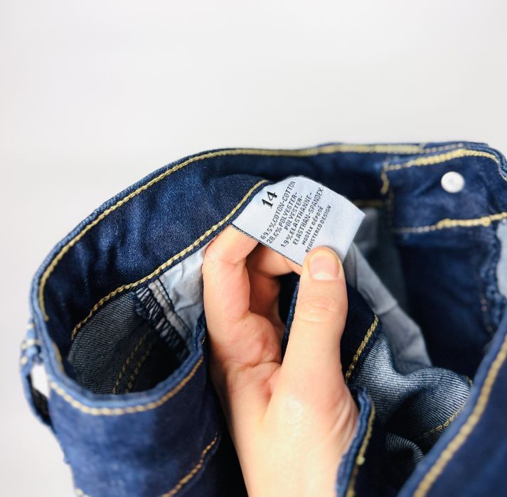 Granatowe jeansy 7/8 z wysokim stanem XL 42