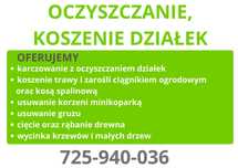 Oczyszczanie, koszenie działek i nieużytków