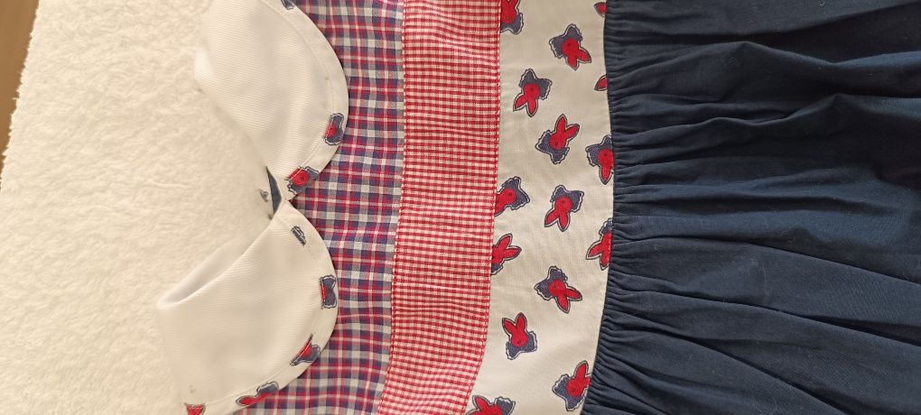 Vestido azul escuro criança 3 meses