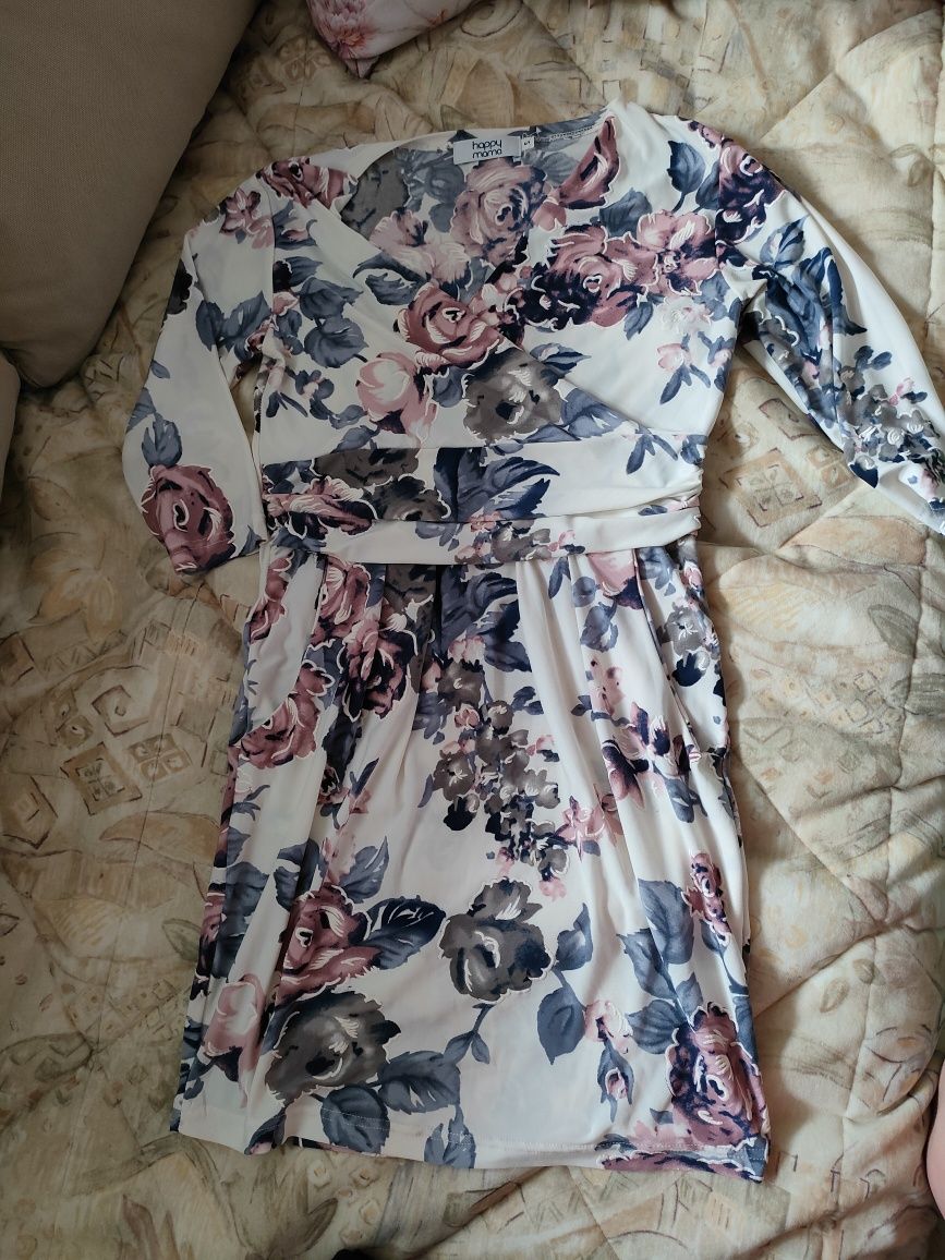 Śliczna sukienka ciążowa i do karmienia Happy Mama r. S