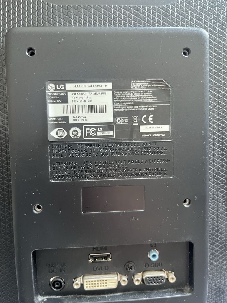 Monitor LG Flatron 24EA53VQ-P 24” IPS Full HD HDMI – sprawny