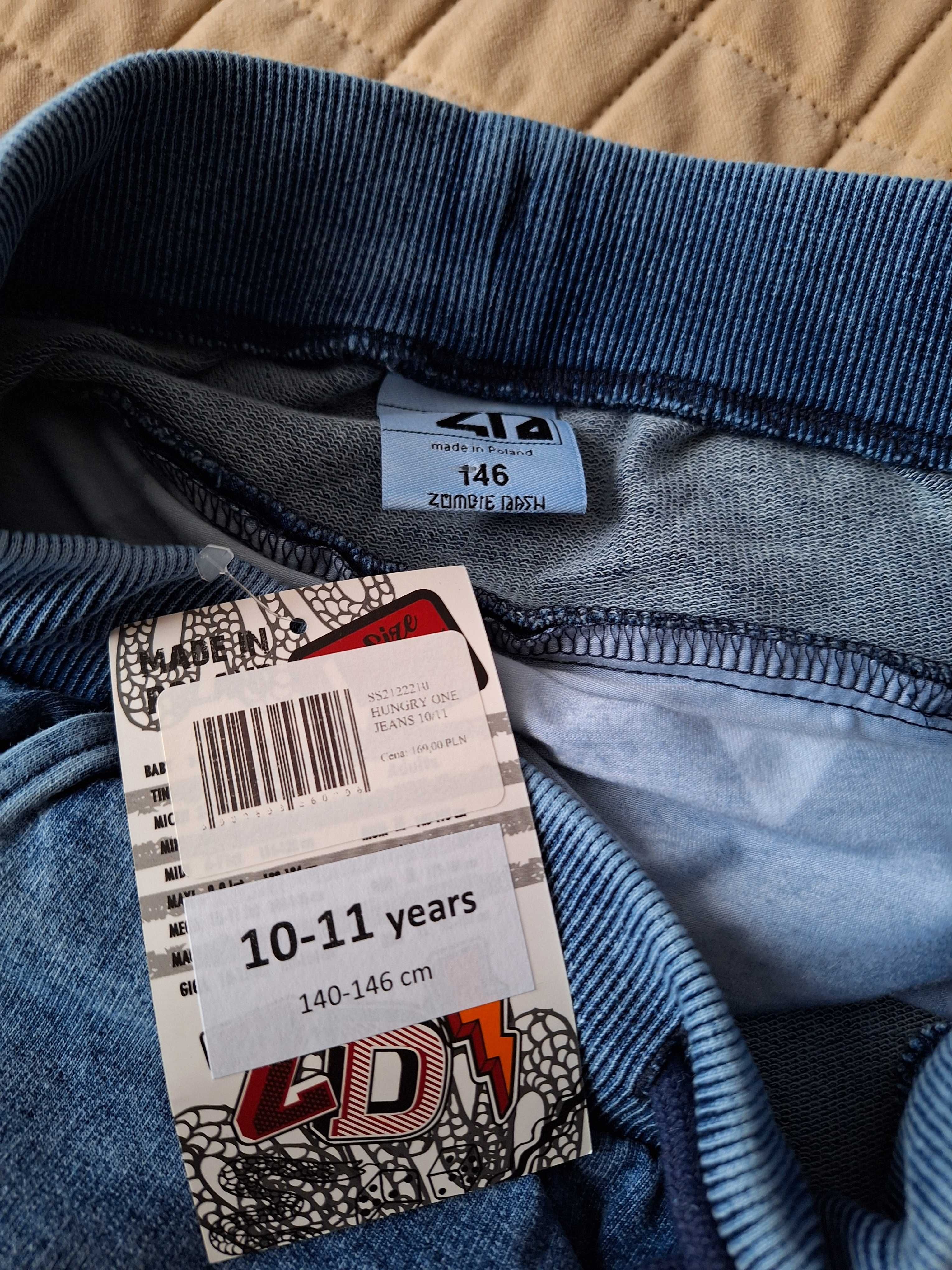 Zombie dash nowe spodnie dresowe uniseks Hungry One jeans r.146