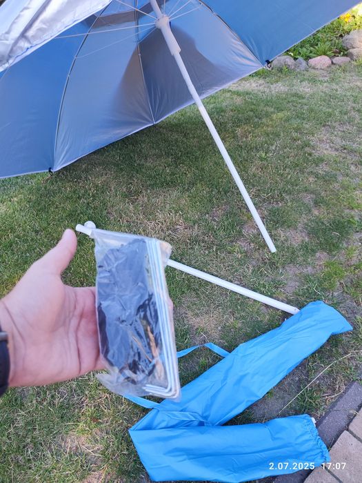 Nowy parasol 220cm ogrodowy plażowy, dwa boczne fartuchy.xxl duzy