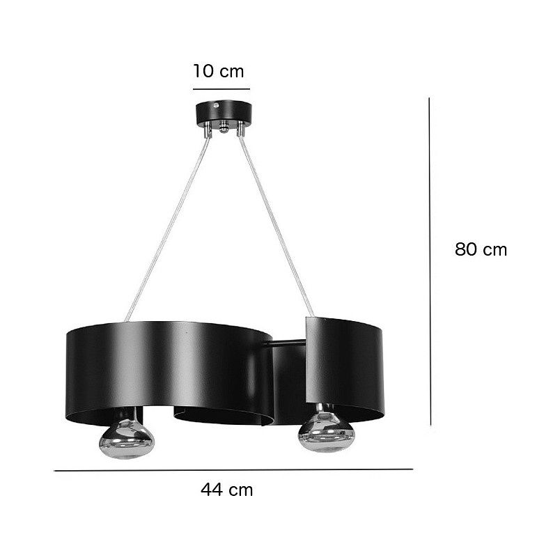 Lampa wisząca podwójna nowoczesna Vixon 44cm czarna Emibig