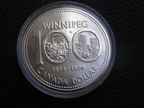 1 доллар Канады 1974 г. Серебро. Капсула.