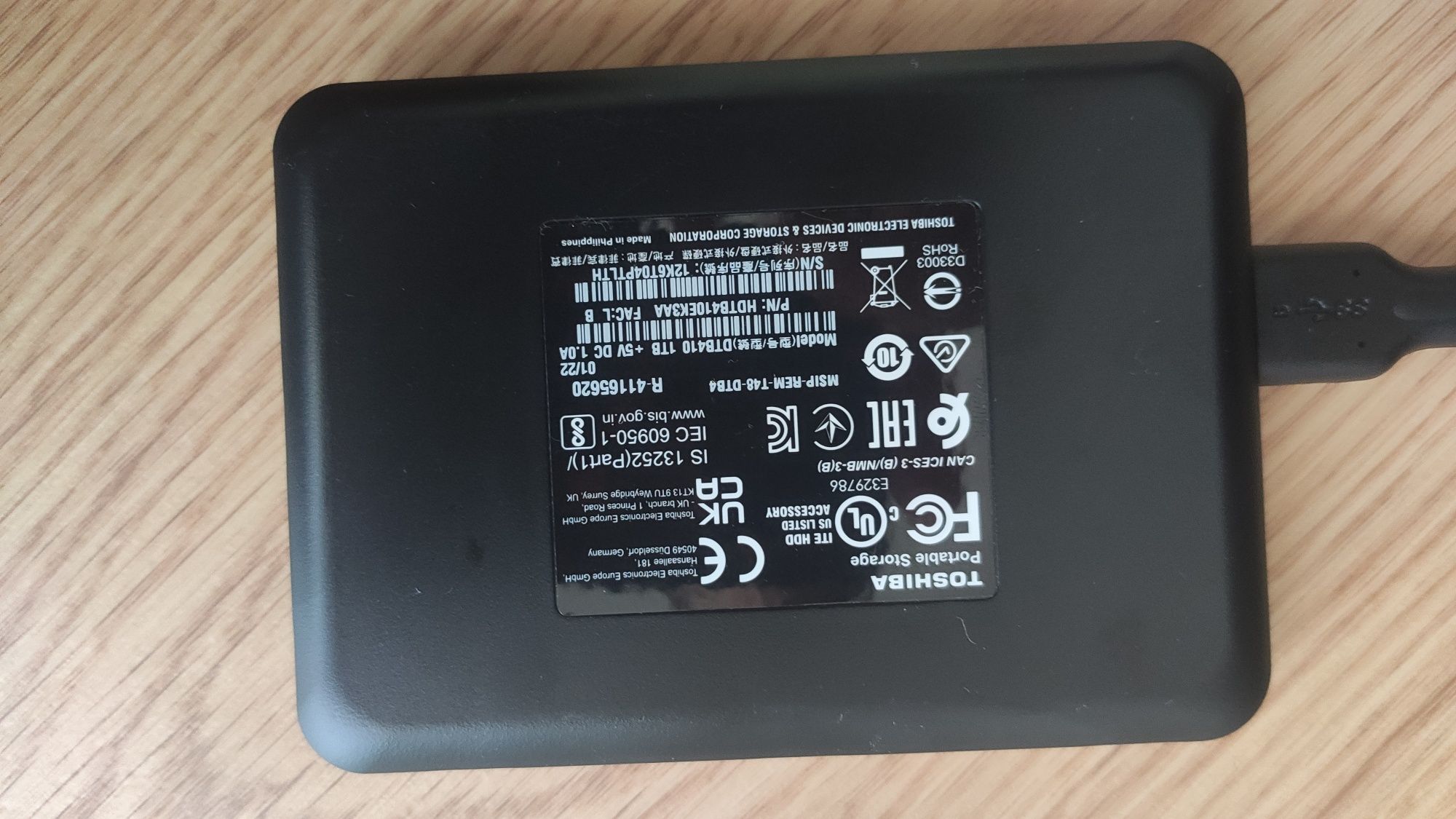 Toshiba Canvio Basics 2022 2.5" 1TB USB 3.2 Preto