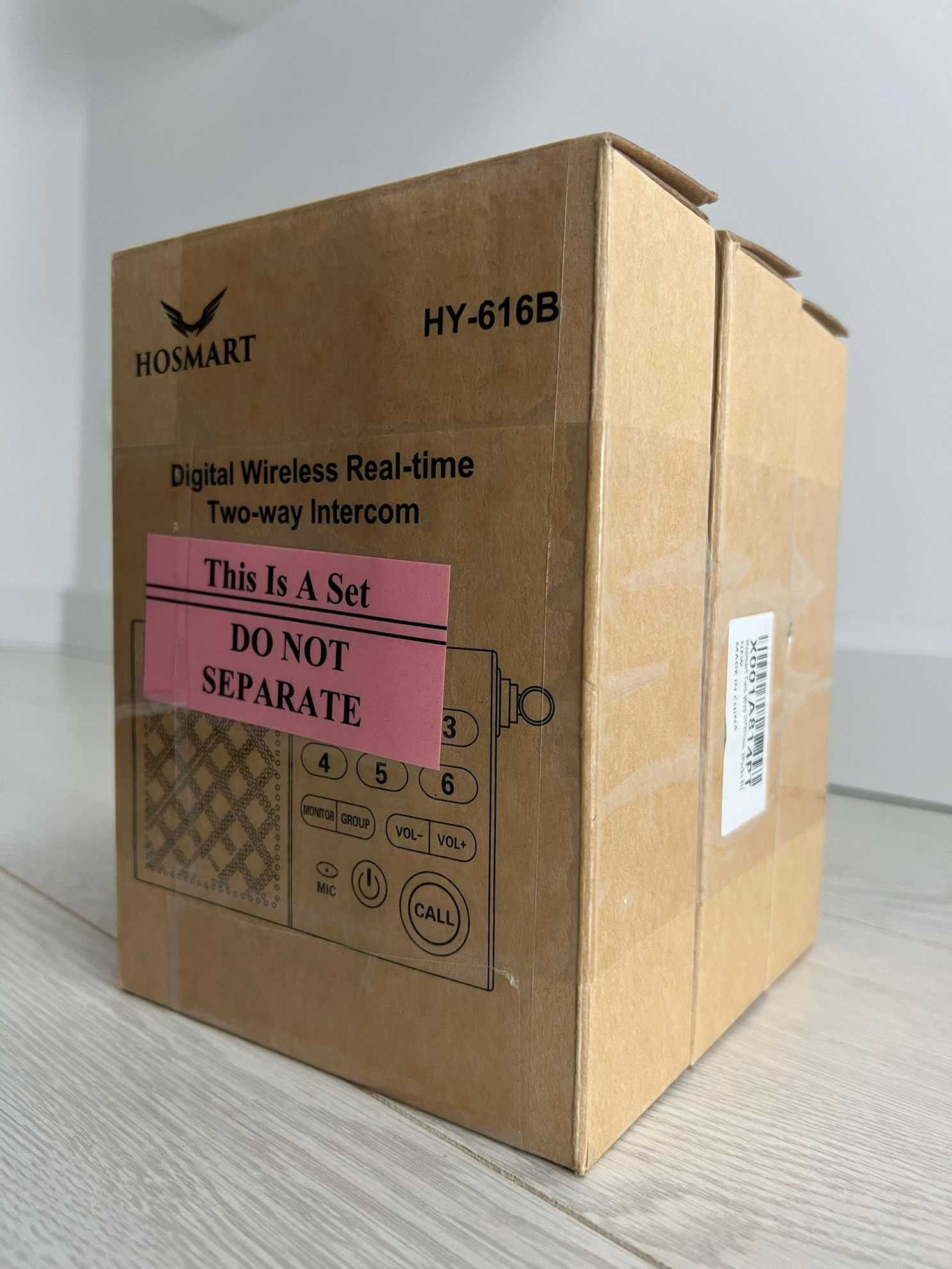 HOSMART HY-616B bezprzewodowy interkom, zasięg ponad 300 m, 3 domofony