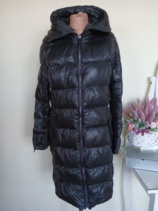 Karren Millen eklsuzywny naturalny puchowy płaszcz zimowy kurtka 42 XL