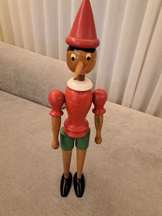 Boneco Pinóquio Vintage (madeira e articulado)