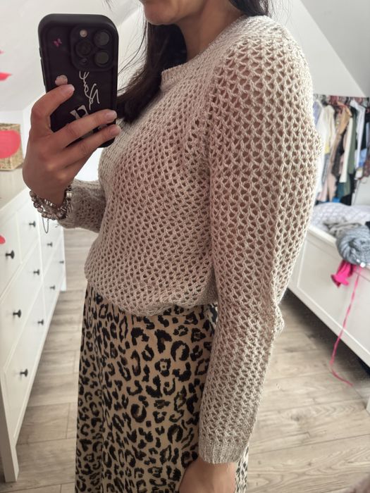 Sweter damski bluzka cieply azurowy