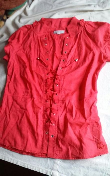 Top/camiseiro da estilista Ana Sousa, tam. 34, vermelho vivo