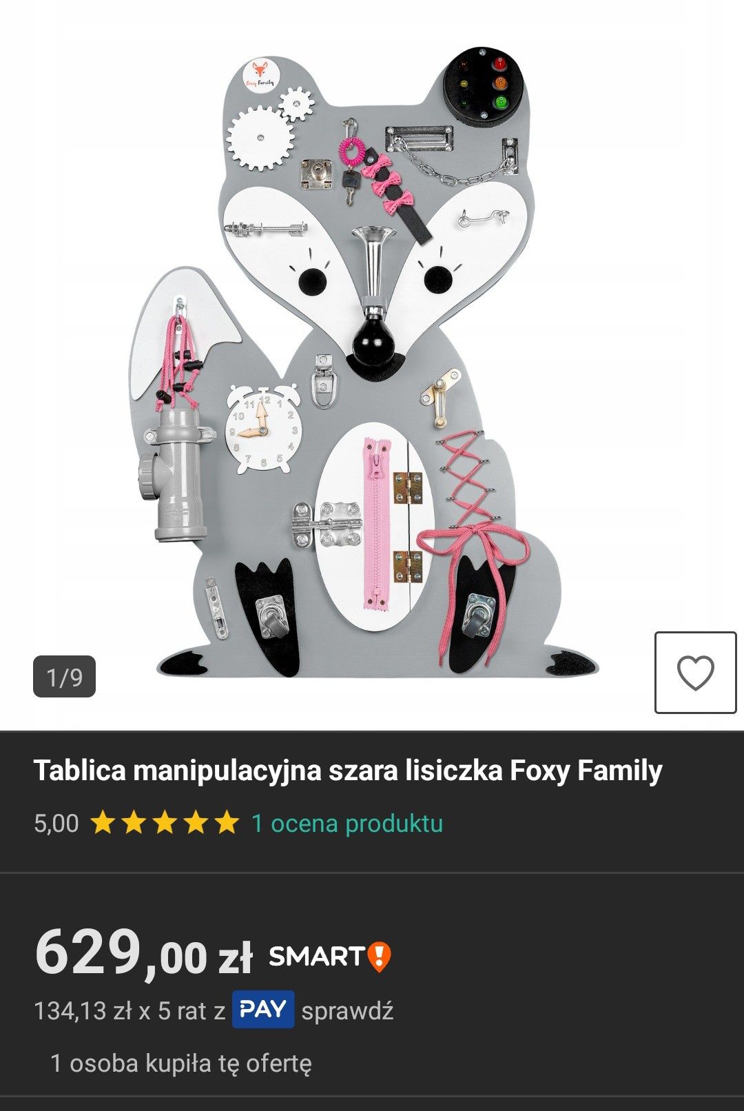 Duża Tablica manipulacyjna sensoryczna lisek Foxy family