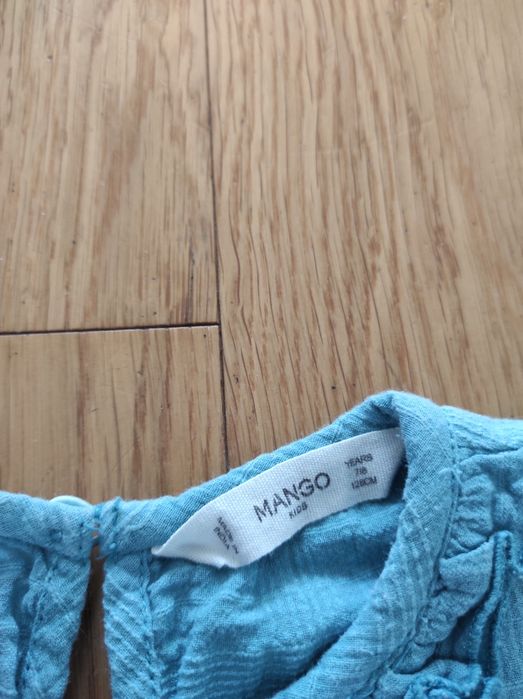 116 Mango koszula bluzka karbowana muślinowa niebieska morka