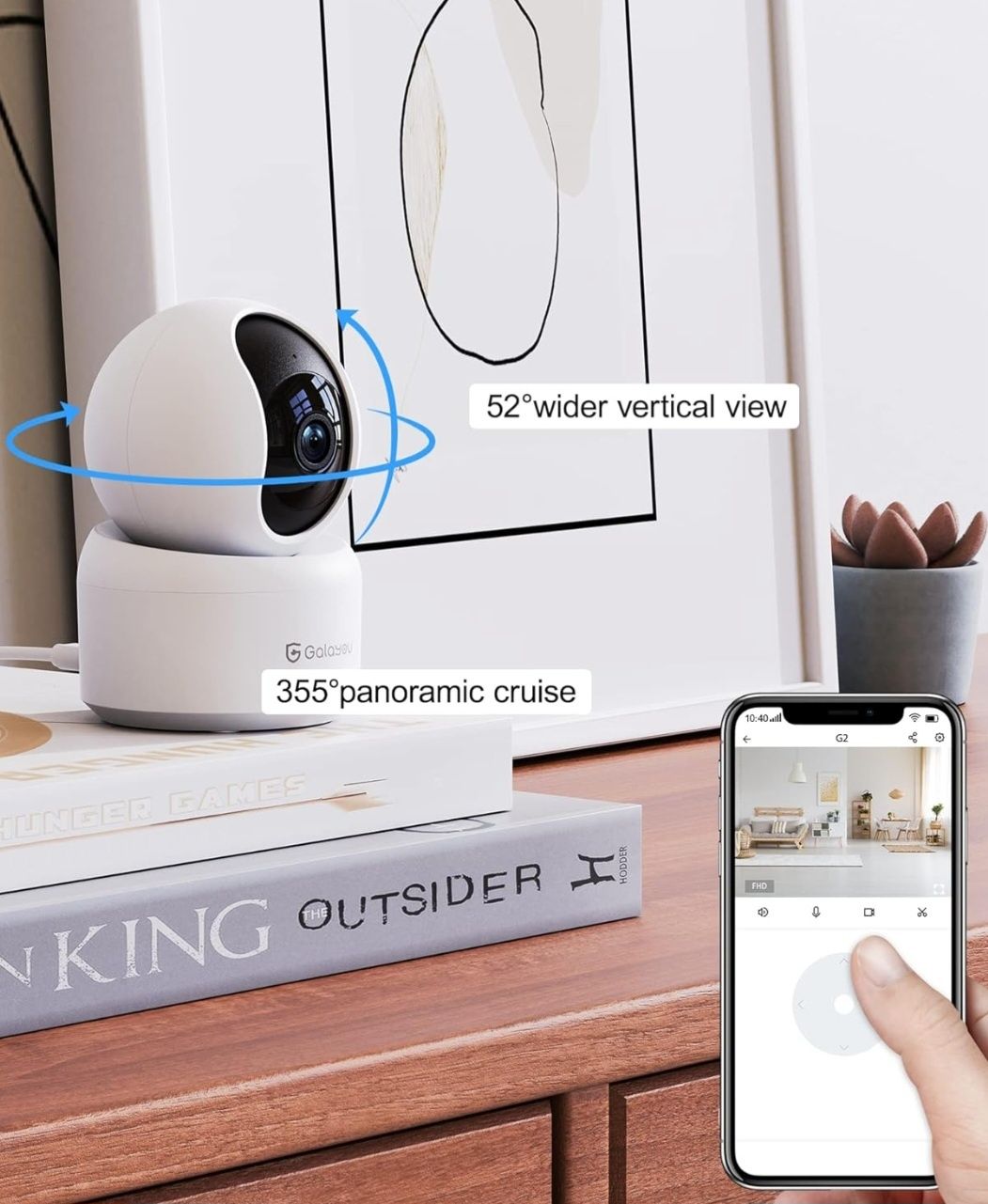 Domowa kamera bezpieczeństwa, bezprzewodowa kamera 360° Galayou G2