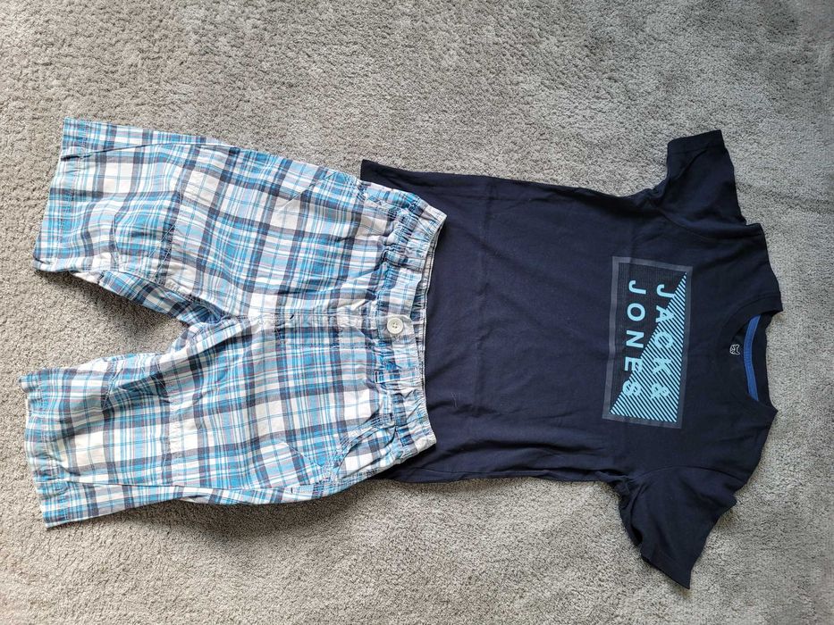 Zestaw na lato_spodenki NEXT + T-shirt Jack Jones_152 cm_11-12 lat