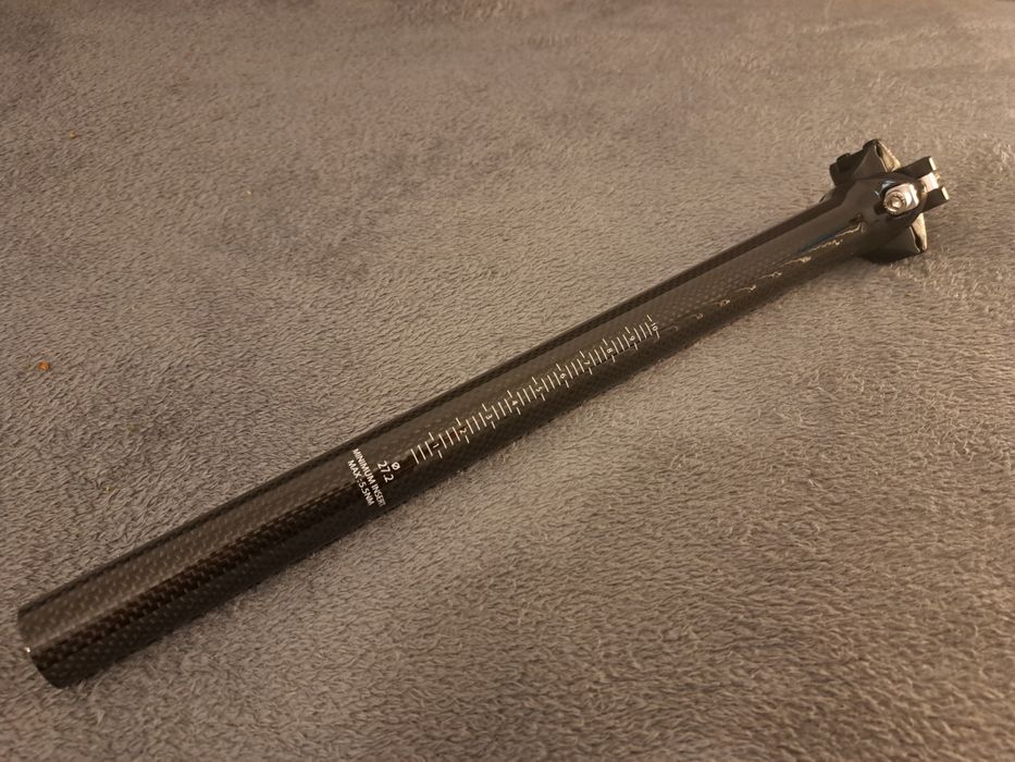 Karbonowa Sztyca 27,2 x 400mm Toseek czarna NOWA