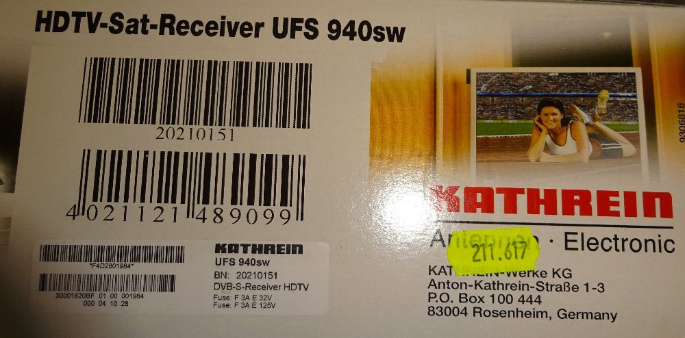 HDTV ресивер  230В /12V UFS 940 Kathrein Germany