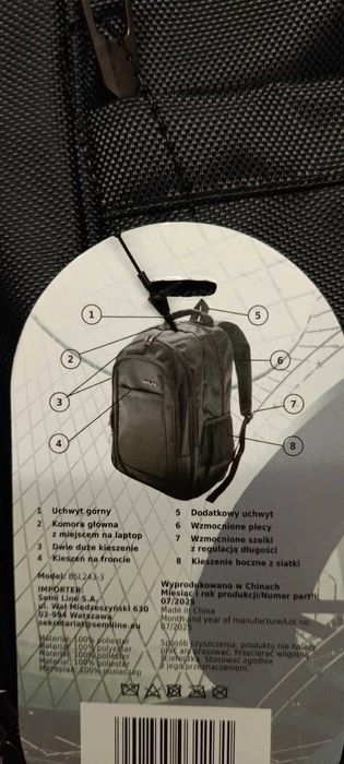 SEMI Line plecak laptopowy, czarny, 27 L