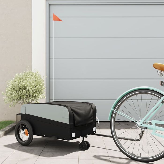 vidaXL Przyczepka rowerowa dla zwierząt, czarna, 30 kg, żelazo