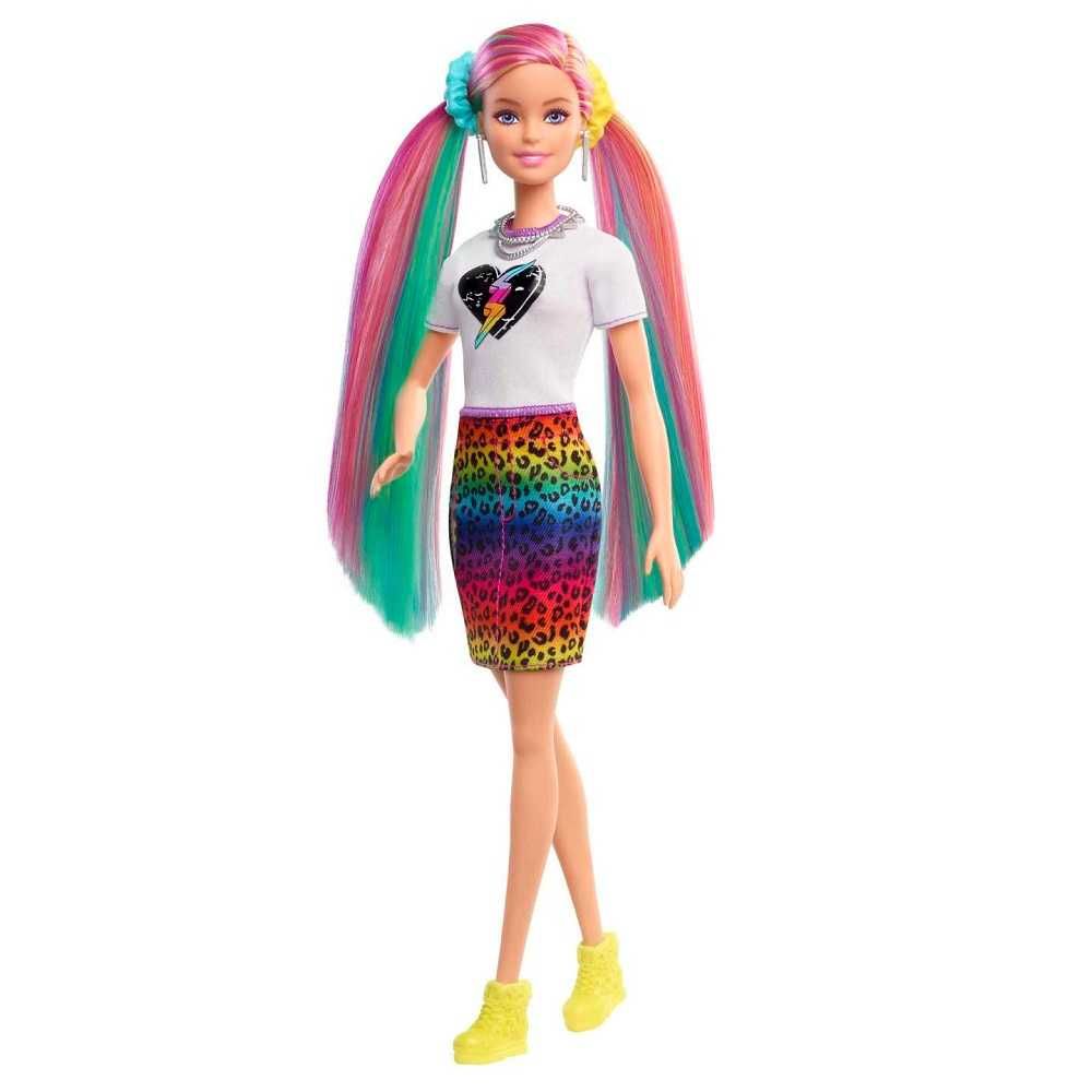 Mattel Lalka Barbie Fryzura kolorowa panterka GRN81
