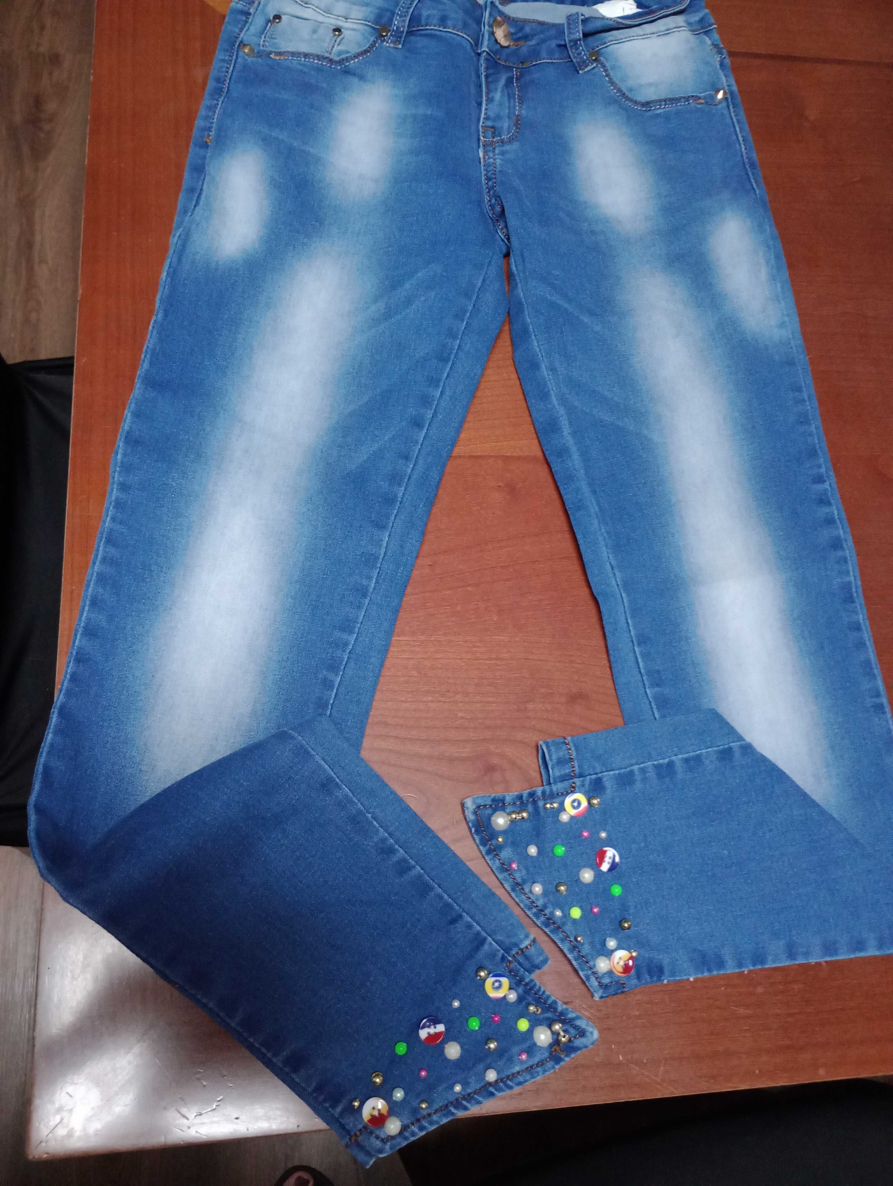 Spodnie z ozdobnymi jeans rozmiar S
