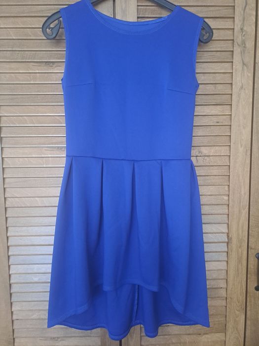 Sukienka Pakuten, bez rękawów, rozmiar S, niebieska, kolor chabrowy