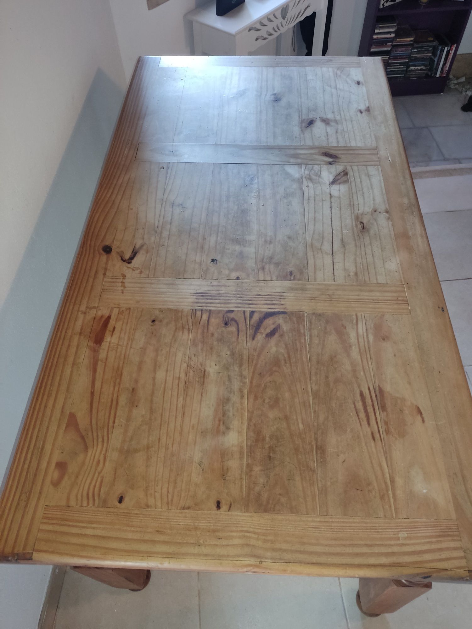 Mesa jantar de madeira maciça estilo rústico