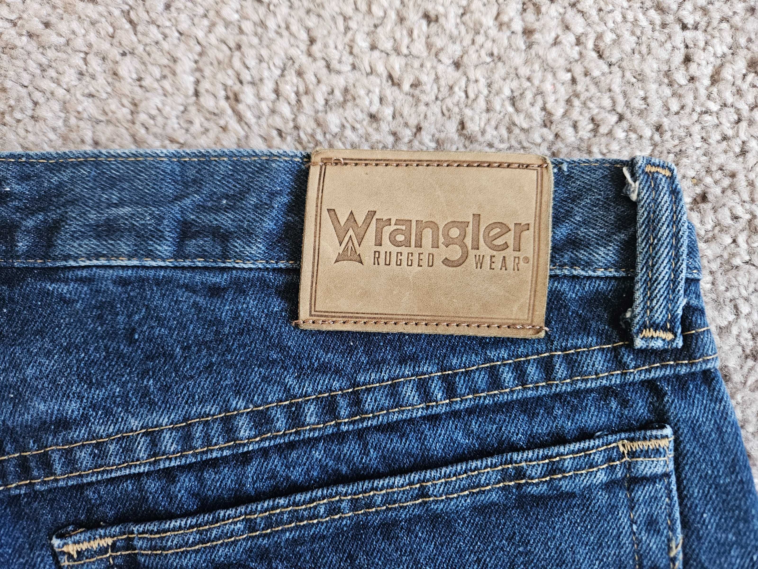 Granatowe jeansy vintage Wrangler, 100% bawełna, W33 L32