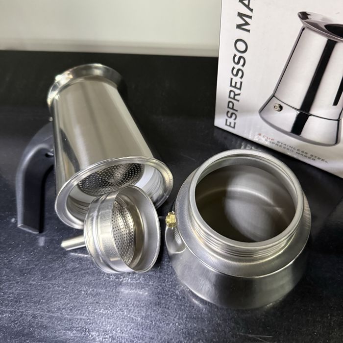 Кавоварка кофеварка гейзерная гейзер із нержавеющей сталі 4ч 200 мл