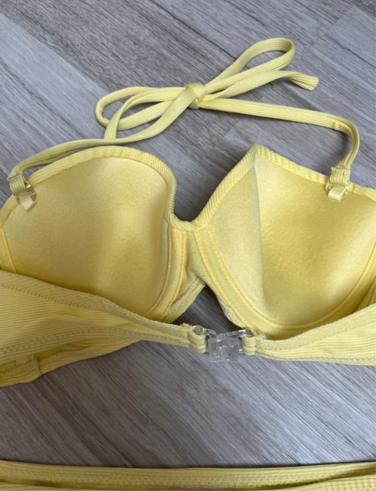 Strój kąpielowy bikini jasno żółty xs