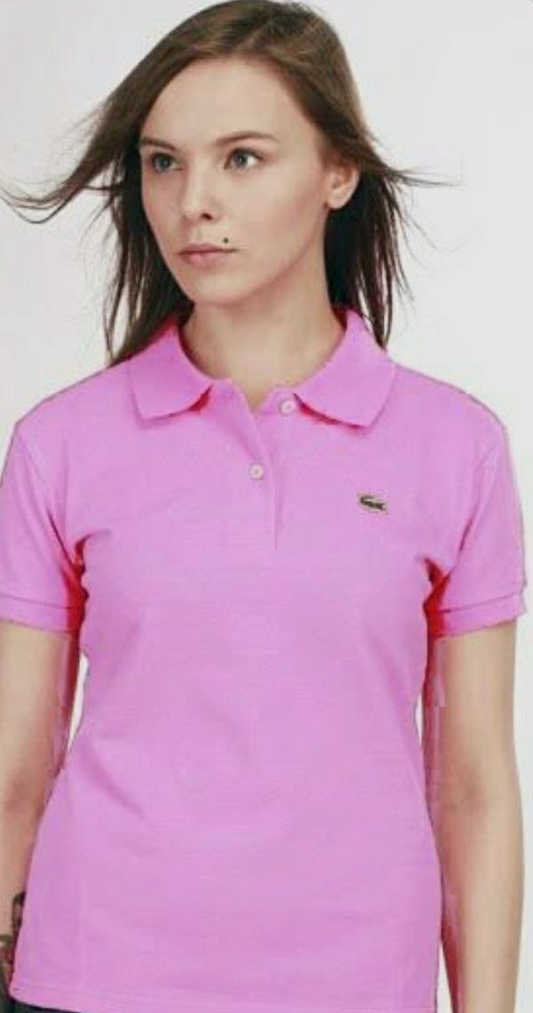 Lacoste поло  L /38 /40 футболка рожева жіноча
