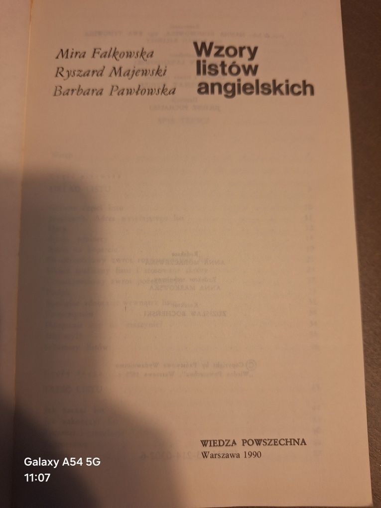 Wzory listów angielskich