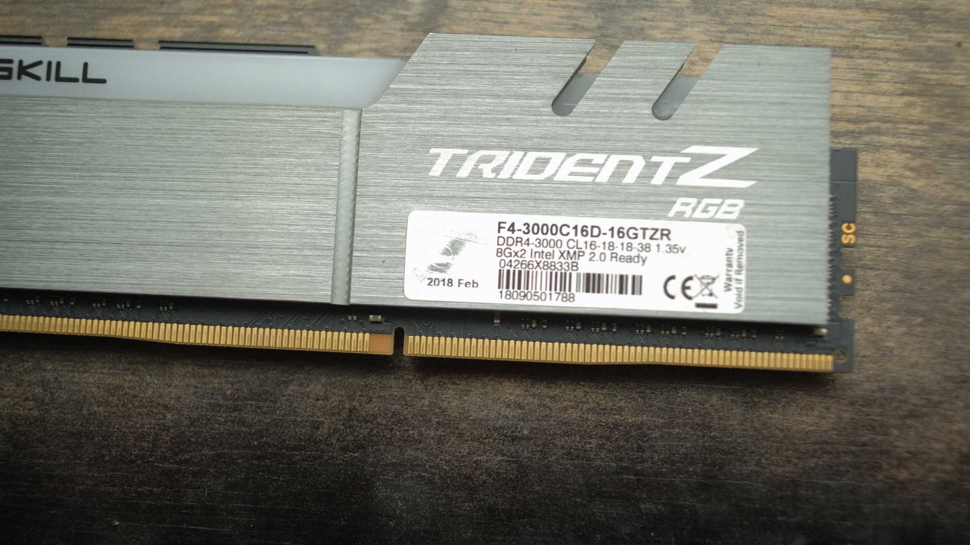 Оперативна пам'ять G.Skill 16 GB (2x8GB) DDR4 3000 MHz Trident Z RGB