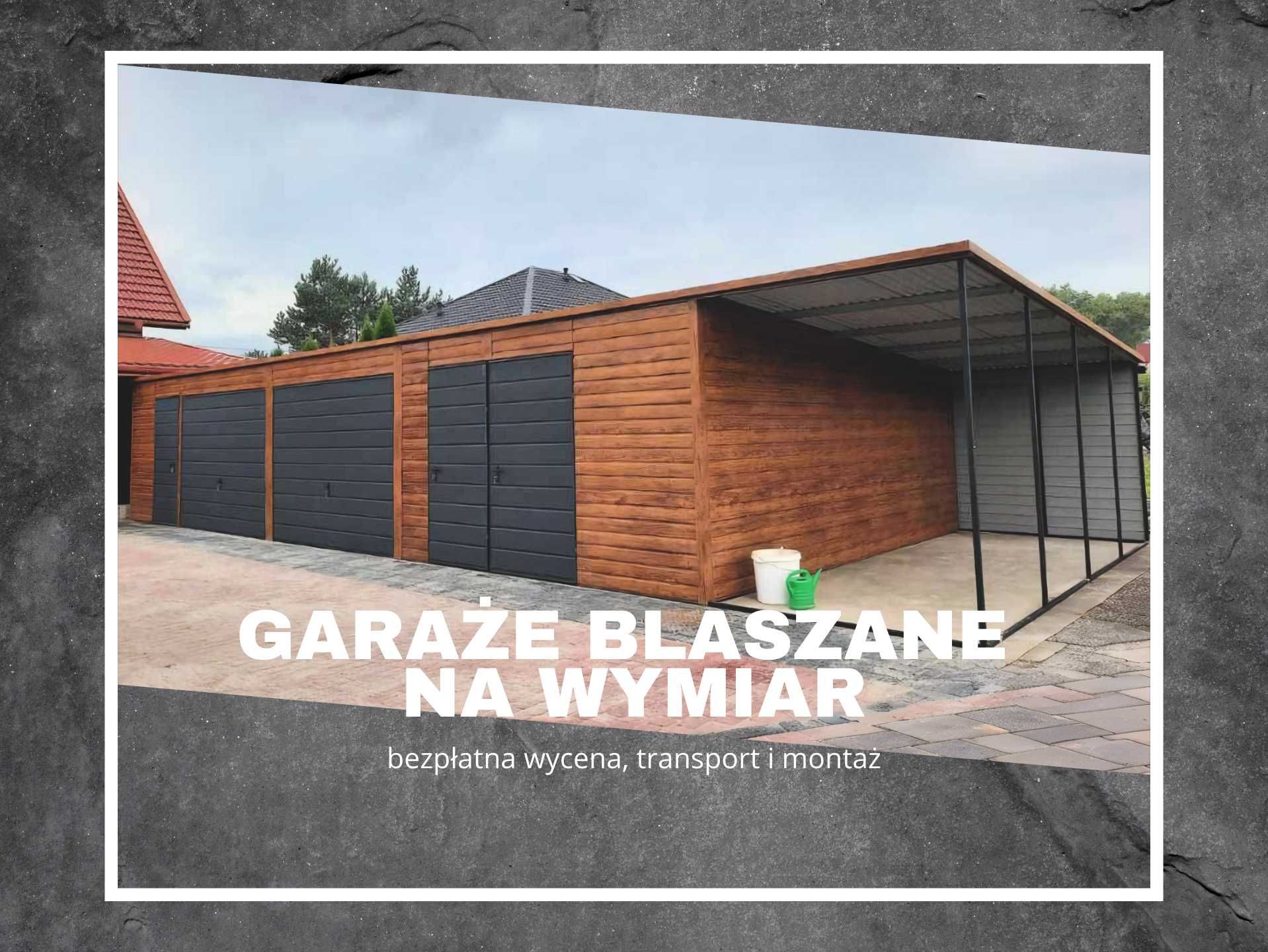 Garaż drewnopodobny blaszany hala 14x5m + wiata |konstrukcje na wymiar