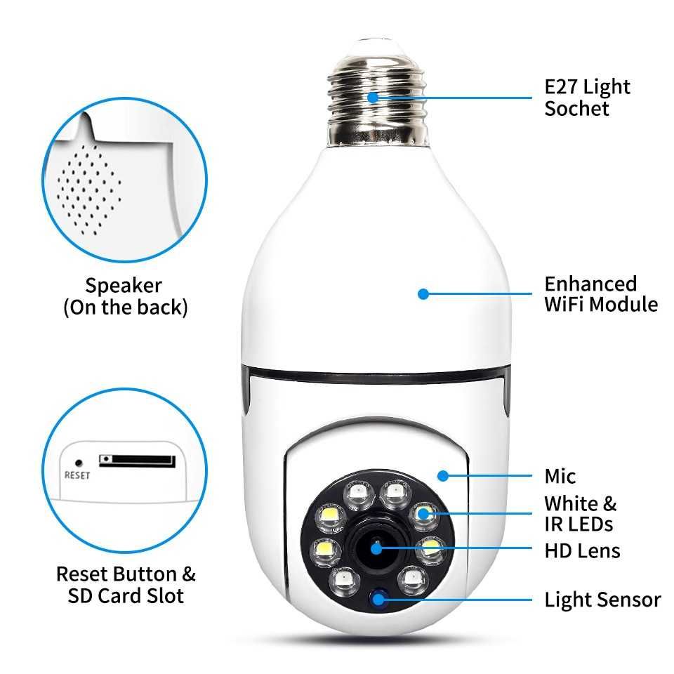 Led rgb bulbo e27 bluetooth alto-falante