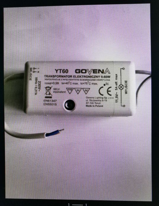 Zasilacz YT60 nowy.