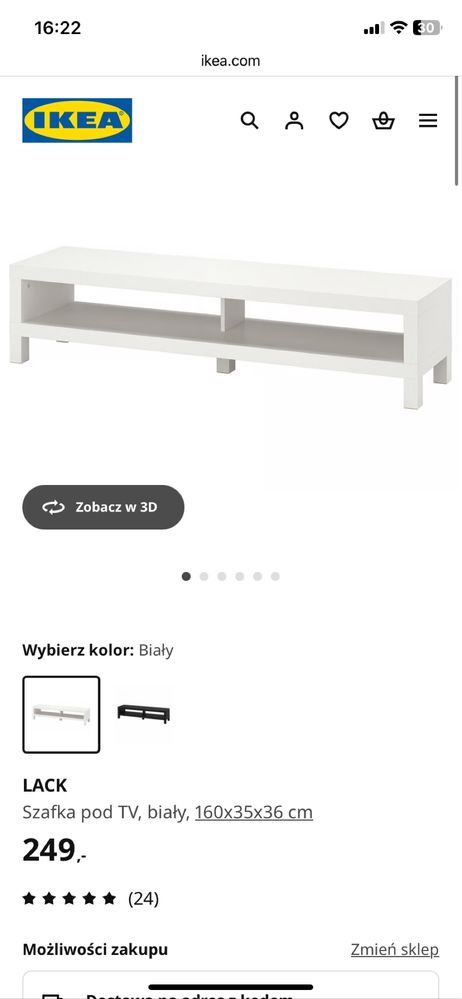 Szafka RTV Lack 160x35x36 cm