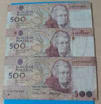 3 Notas de 500$00 de Portugal, CH 12, Mouzinho Silveira 1993