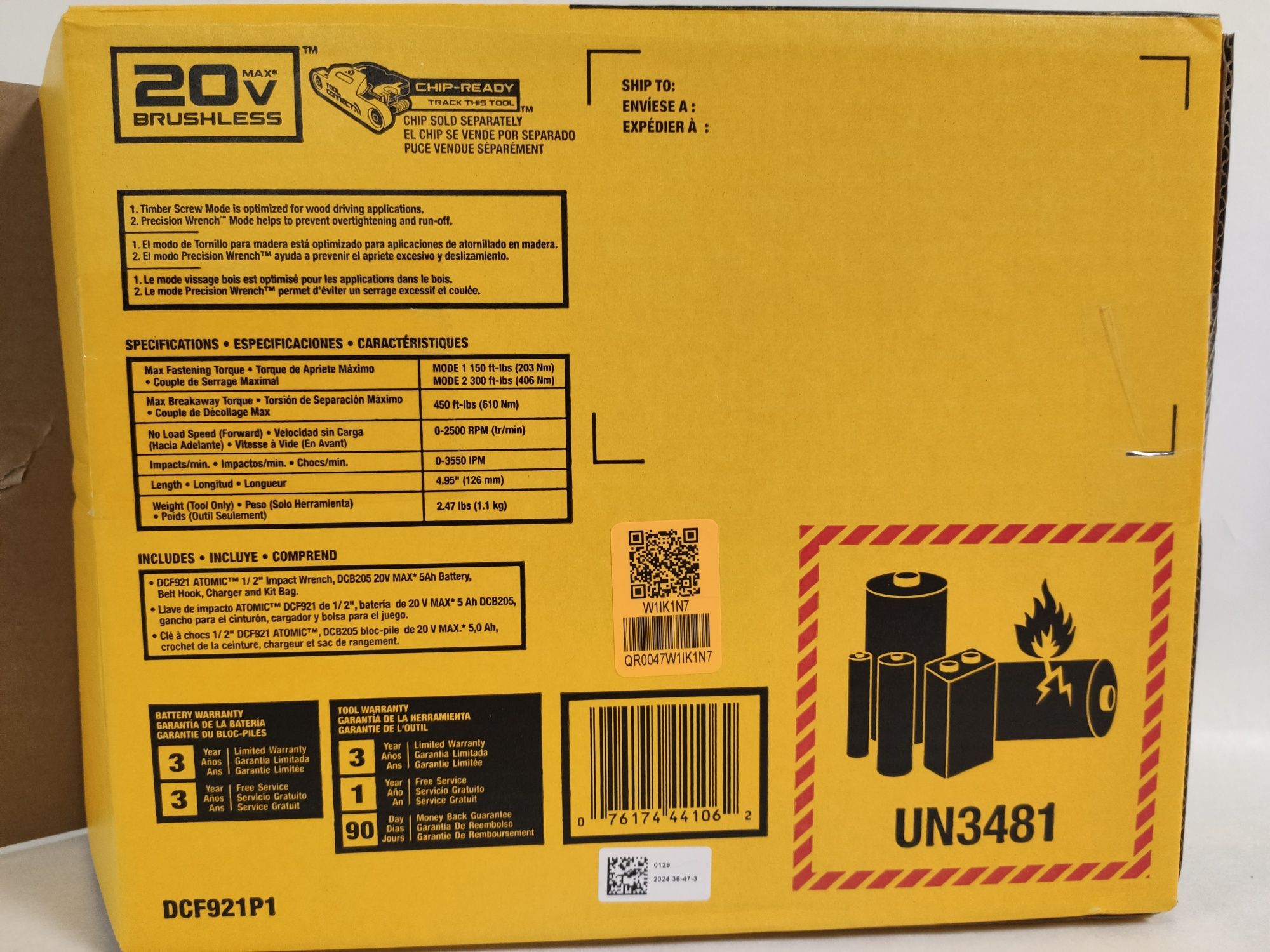 Безщітковий ударний гайковерт DeWALT DCF921P1 XR 20V 1/2" оригінал